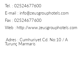 Zeus Hotel Turun iletiim bilgileri